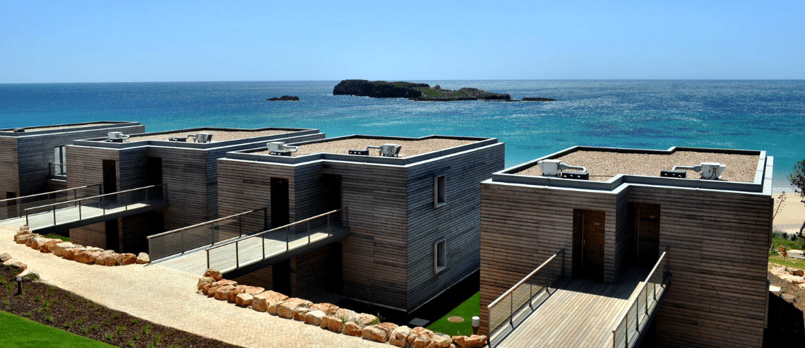 The luxuous beach villas of the Sagres Beach in Portugal