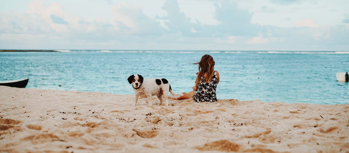 A girl and her dog