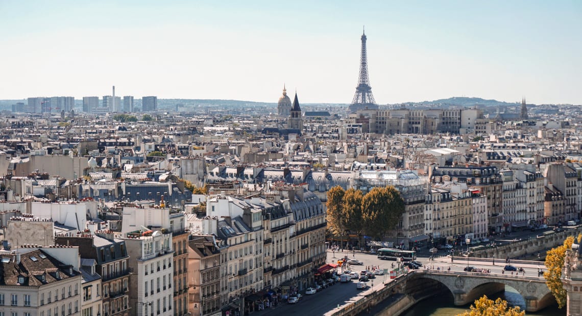 Panoramic view overlooking Paris