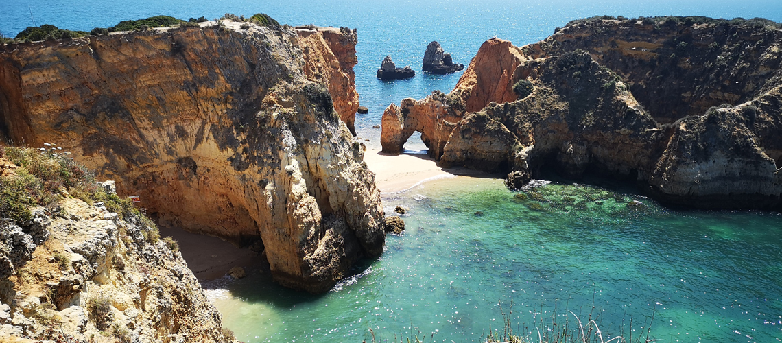 The rocky beaches of Algarve