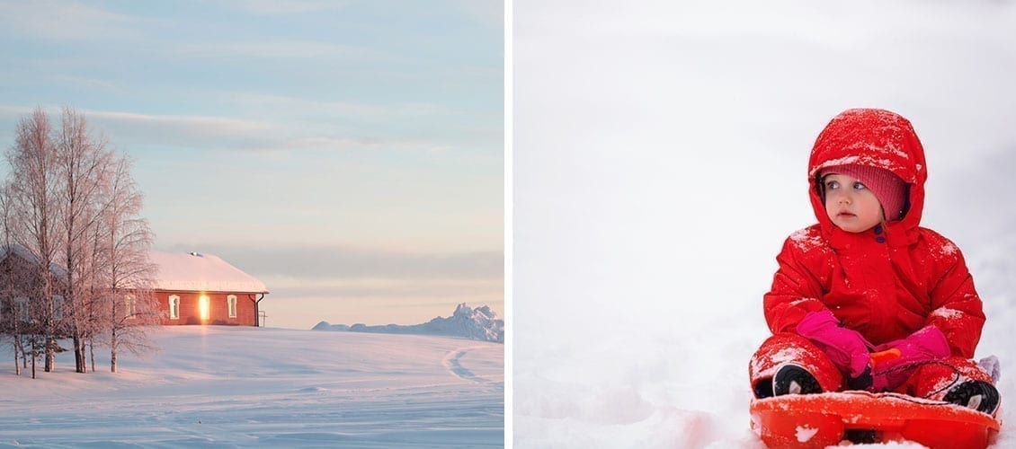 baby-on-sledge-snowy-landscape