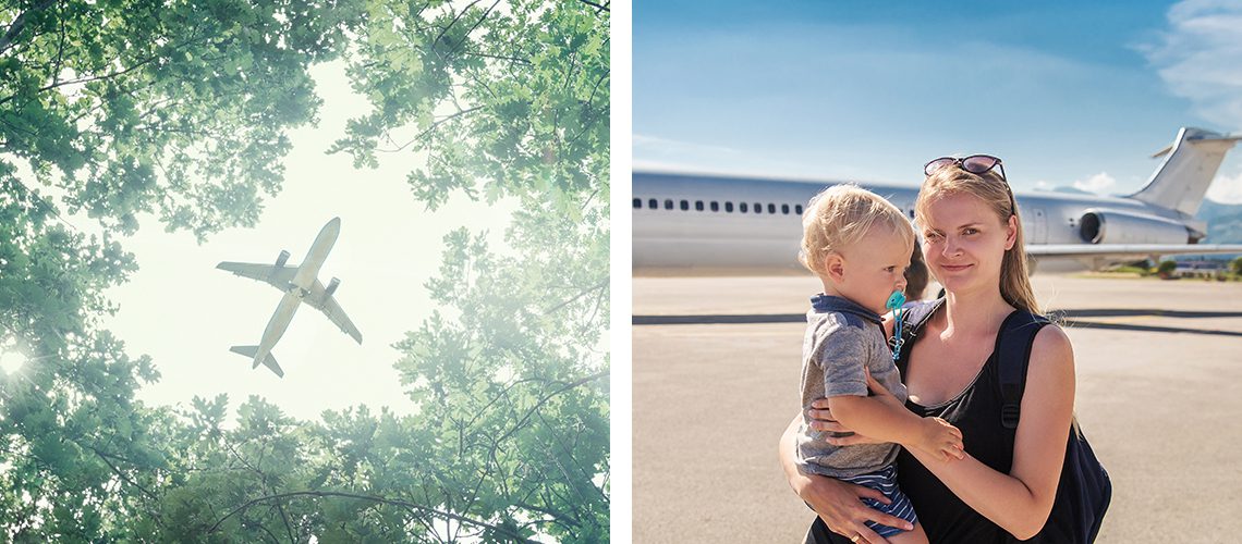 Avion-dans-le-ciel-et-famille