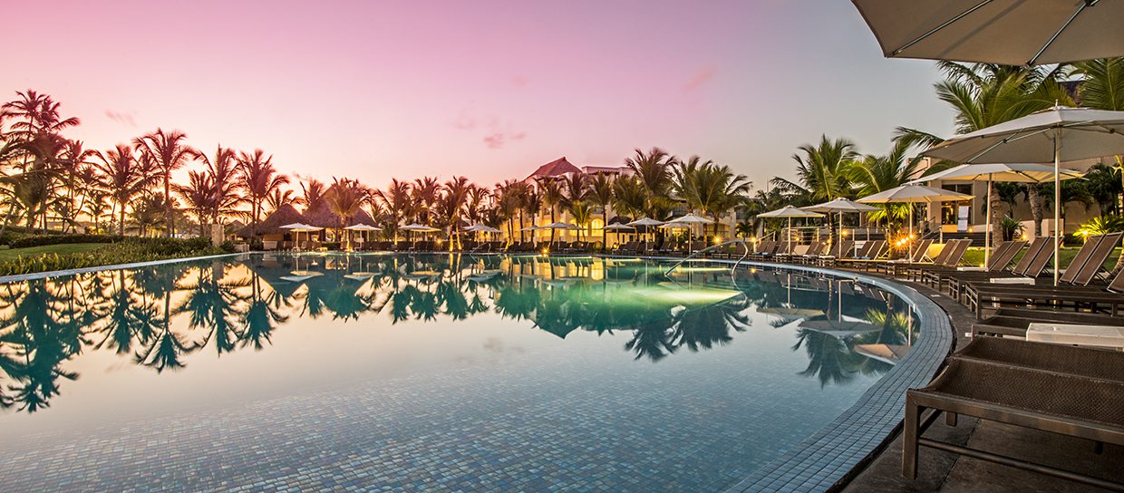 swimming pool-Punta-Cana-sunset