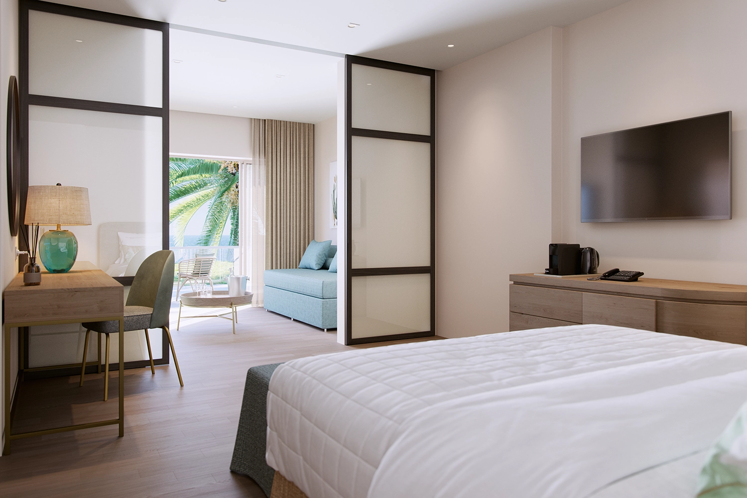 Chambre Familiale Supérieure – Jardin Privé – Vue Mer