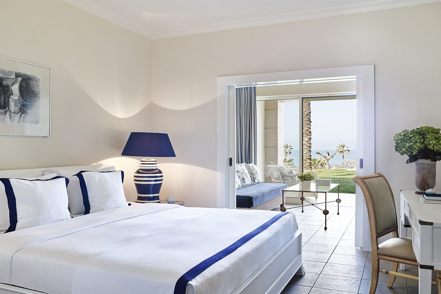 Riviera Familiekamer – Uitzicht op Zee – Tuin – Veranda