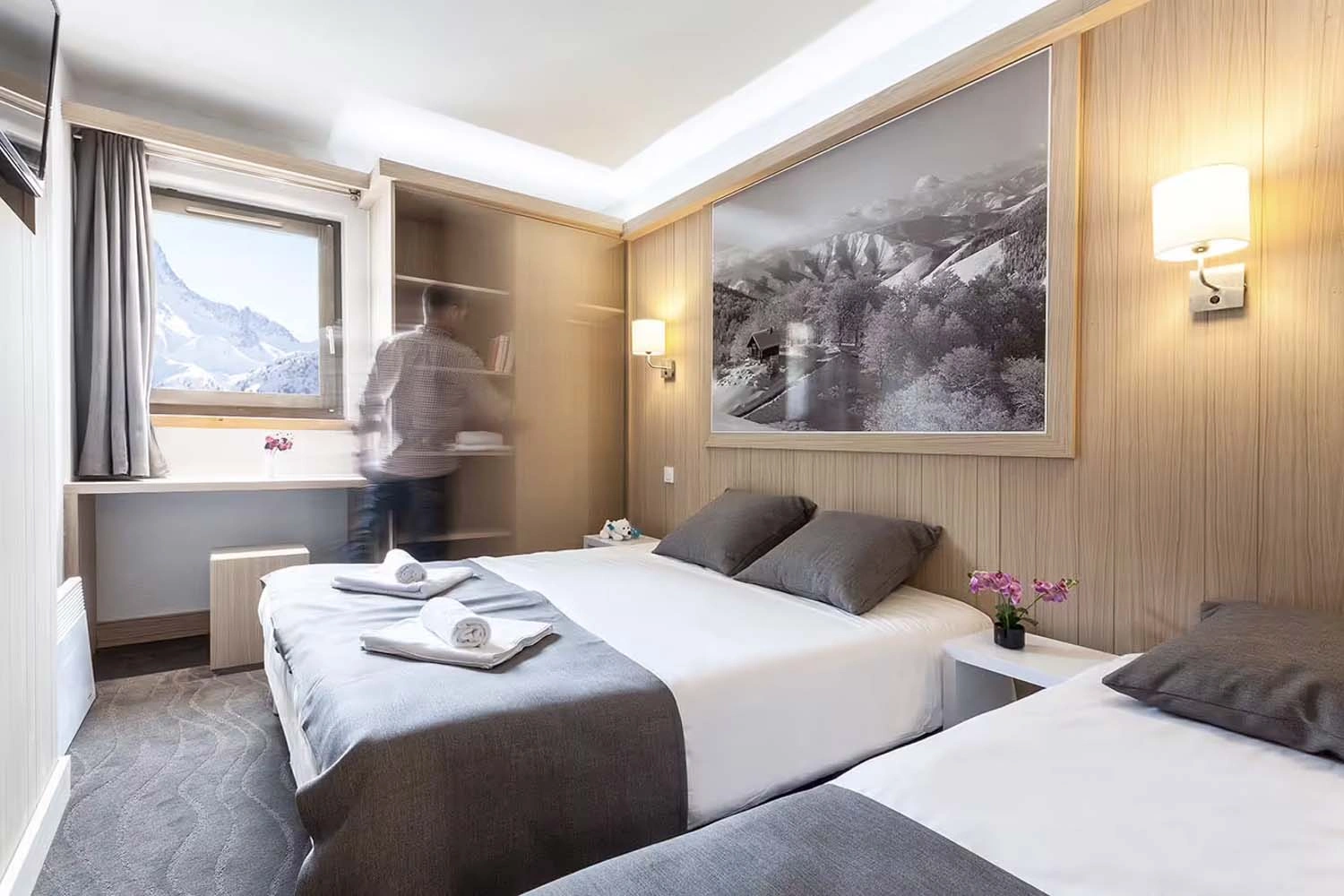 Chambre 3 personnes Vue Pistes