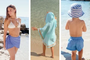 Jupe, poncho, chapeau de plage pour enfants et adolescents
